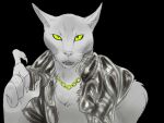 anthro badboy chain claws clothing domestic_cat felid feline felis greenzlie hi_res humanoid jacket leather male male/male mammal sketch solo topwear yakuza_(gangster)