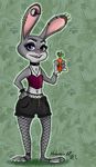  absurd_res bracelet carrot_pen clothing collar disney ear_piercing fishnet fishnet_legwear hi_res holding_object holmssie jewelry judy_hopps lagomorph legwear mammal necklace open_mouth piercing purple_eyes rabbit shirt solo spiked_bracelet spikes standing tank_top tongue tongue_piercing zootopia 