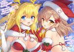  :d animal_ears animal_hat antlers bangs bare_shoulders bell bikini blonde_hair blue_eyes blush bow box braid brown_eyes brown_hair capelet cat_hat choujin_koukousei-tachi_wa_isekai_demo_yoyuu_de_ikinuku_you_desu! christmas commentary_request elbow_gloves eyebrows_visible_through_hair fake_animal_ears fake_antlers fur-trimmed_boots fur-trimmed_capelet fur-trimmed_hat fur-trimmed_sleeves fur_trim gift gift_box gloves green_bow hair_between_eyes hat holding holding_gift holding_wand lilulu_(choujin_koukousei-tachi_wa_isekai_demo_yoyuu_de_ikinuku_you_desu!) long_hair looking_at_viewer looking_back merry_christmas multiple_girls oohoshi_ringo open_mouth pointy_ears pom_pom_(clothes) puffy_short_sleeves puffy_sleeves red_bikini red_capelet red_hat reindeer_antlers reindeer_ears sakura_neko santa_bikini short_sleeves shoulder_blades smile swimsuit translation_request twitter_username very_long_hair wand white_gloves 