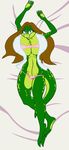  big_breasts blue_eyes breasts brown_hair female hair huge_breasts lizard reptile samantha_brooks sarcolopter scalie solo 