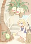  :x alolan_exeggutor alolan_form aluminum_bat bad_feet bad_id bad_pixiv_id bag bangs barefoot black_hair blonde_hair blue_eyes blunt_bangs blush bread cardboard character_doll closed_mouth collarbone day eyebrows_visible_through_hair feeding flat_chest flower food gochuumon_wa_usagi_desu_ka? hair_between_eyes hair_flower hair_ornament hetareeji highres holding holding_food kirima_sharo knees_together_feet_apart looking_at_viewer melon_bread one-piece_swimsuit outdoors pokemon pokemon_(creature) school_swimsuit shopping_bag short_hair sitting smile solid_oval_eyes squatting stairs swimsuit ujimatsu_chiya wavy_hair white_flower 