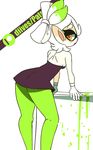  animated animated_gif ass ass_shake back commentary diives from_behind gloves green_legwear hotaru_(splatoon) looking_back pantyhose pointy_ears simple_background solo splatoon_(series) tentacle_hair white_gloves 
