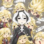  &gt;_&lt; 6+girls :&gt; :3 black_cape black_eyes black_gloves black_hair blonde_hair cape chibi clone commentary_request gloves headwear_removed hyamkeu jitome long_hair lyza made_in_abyss messy_hair multiple_girls ozen red_vest translation_request vest white_hair 
