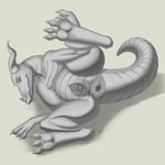  2017 anus cervix claws digital_media_(artwork) dragon female feral gaping gaping_pussy horn invalid_tag mxwqtkl nude pussy scalie simple_background solo 