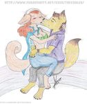  bra canine clothing couple_(disambiguation) dog fox french_kissing go1den_(wanda_fan_one_piece) hybrid kissing mammal married_couple one_piece rat rodent romantic_couple underwear wanda_(one_piece) 