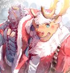  bell caro_zalt cervine christmas demon hat holidays horn krampus_(housamo) male mammal muscular muscular_male reindeer santa_hat selfie tokyo_afterschool_summoners youl 