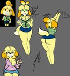  animal_crossing anthro big_breasts boob_slip bra breasts canine cleavage clothed clothing digital_media_(artwork) dog female honas007 isabelle_(animal_crossing) looking_at_viewer mammal nailstrabbit nintendo nipple_slip no_underwear pussy sketch underwear upskirt video_games wide_hips 