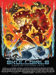  animal_ears bloody_marie_(skullgirls) breasts cat_ears cat_tail energy fie giant_monster giant_robot glowing kaijuu lab_zero_games mecha monster movie_poster multiple_girls robo-fortune robot skullgirls 