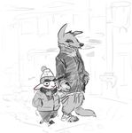  anthro betty_(weaver) blush canine cigarette coat disney duo female hand_holding male male/female mammal nobby_(artist) outside pack_street remmy_cormo smile smoking wolf zootopia 
