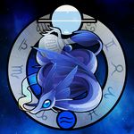  2017 ambiguous_gender aquarius_(symbol) aquarius_(zodiac) blue_eyes blue_scales blue_theme dragon fennecsilvestre feral jug marine scales sea_serpent solo space uranus 