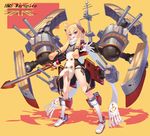  :3 :d anchor_symbol animal_ears azur_lane bangs black_panties blonde_hair blush bow breasts cannon cat_ears character_name commentary_request cropped_jacket english eyebrows_visible_through_hair fringe_trim gloves hair_between_eyes headgear highres holding holding_sword holding_weapon jacket kaina_(tsubasakuronikuru) kneehighs long_sleeves looking_at_viewer machinery open_mouth outstretched_arm panties pink_bow purple_eyes purple_jacket scarf shirt shoes short_hair_with_long_locks side-tie_panties sidelocks small_breasts smile sneakers solo standing sword turret underwear v-shaped_eyebrows warspite_(azur_lane) weapon white_gloves white_legwear white_scarf white_shirt yellow_background 