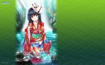  game-style hiyoko_soft kieta_sekai_to_tsuki_to_shoujo kimono la&#039;cryma tsukinon wallpaper wet 