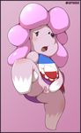  2017 animal_crossing anthro canine clitoris clothed clothing dog female harriet_(animal_crossing) kappadoggo mammal nintendo open_mouth poodle presenting presenting_pussy pussy short_stack solo spread_pussy spreading video_games 