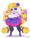  2017 anthro big_breasts blonde_hair bow_tie braided_hair breasts broodals buckteeth clothing dress eyelashes eyeshadow female fishnet fishnet_legwear footwear gloves hair harriet_(mario) hat hi_res lagomorph legwear long_hair looking_at_viewer makeup mammal mario_bros mehdrawings nintendo open_mouth pigtails rabbit red_eyes shoes short_stack solo super_mario_odyssey teeth twin_braids video_games 