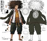  brown_eyes brown_hair character_sheet collarbone color_guide concept_art crystal_ball danganronpa danganronpa_1 facial_hair flip-flops full_body hagakure_yasuhiro hairlocs jacket_on_shoulders komatsuzaki_rui long_hair looking_at_viewer male_focus official_art pants reference_sheet sandals school_uniform shirt simple_background sketch standing stubble translation_request white_background white_shirt 