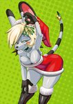  2017 animal_crossing anthro bella_(animal_crossing) big_breasts breasts christmas digital_media_(artwork) female holidays looking_at_viewer mammal mouse nintendo nipples rodent solo teckworks thick_thighs video_games 