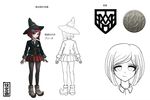  ankle_boots blazer bob_cut boots character_sheet concept_art danganronpa full_body hair_ornament hairclip hat highres jacket komatsuzaki_rui looking_at_viewer miniskirt new_danganronpa_v3 official_art pantyhose pleated_skirt red_hair reference_sheet school_uniform short_hair simple_background skirt white_background witch_hat yumeno_himiko 