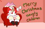  2016 4_fingers anthro audino big_breasts boots breasts chair christmas clothing cookie costume cup digital_drawing_(artwork) digital_media_(artwork) eating english_text eyes_closed female food footwear glass hi_res holding_cup holiday_message holidays immortalstar milk nintendo panties pok&eacute;mon pok&eacute;mon_(species) pok&eacute;morph santa_costume sitting smile solo text thick_thighs underwear video_games 