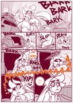  1_eye animated anthro canine clothing comic crying dog dulce_(character) enlish_text feral junkyard lagomorph mammal monochrome mr.pink pink_theme pwink rabbit running tears wet 