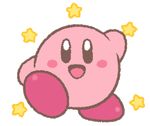  1boy animated animated_gif black_eyes dancing kirby kirby_(series) male_focus nintendo open_mouth smile solo star transparent_background 