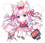  :o animal animal_ears animal_on_head azur_lane bell bow bowtie brown_footwear cat_ears cat_girl cat_tail commentary_request dango floral_print flower food hair_flower hair_ornament hair_ribbon hands_up japanese_clothes jingle_bell kagami_mochi kimono kisaragi_(azur_lane) long_hair long_sleeves looking_at_viewer lowres on_head pantyhose parted_lips pink_hair pink_kimono pink_skirt print_kimono purple_eyes red_neckwear red_ribbon ribbon sanshoku_dango short_kimono skirt solo tabi tail tengxiang_lingnai very_long_hair wagashi white_background white_legwear wide_sleeves zouri 