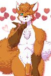  &lt;3 anthro balls blowing_kiss canine fox humanoid_penis lovelesskiax male mammal one_eye_closed penis scar solo trey_brockwell wink 