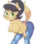  anthro big_breasts black_nose breasts cat clothed clothing dbaru eyelashes feline female hair mammal mrs._katswell nickelodeon nipples partially_clothed t.u.f.f._puppy topless 