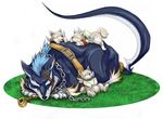  bad_id bad_pixiv_id chain collar crossover dog kiseru koromaru lowres makura_(being7) no_humans persona persona_3 pipe repede sleeping tales_of_(series) tales_of_vesperia white_background 