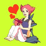  aloe28 bandaid barefoot feet gen_4_pokemon gym_leader heart lucario pink_eyes pink_hair pokemon pokemon_(creature) sumomo_(pokemon) 