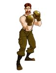  absurdres boots boxing boxing_gloves brown_hair facial_hair green_eyes highres male_focus manly muscle mustache official_art pants punch-out!! shirtless solo suspenders von_kaiser 