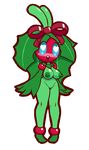  &lt;3 &lt;3_eyes alpha_channel blue_eyes blush breasts christmas eyelashes female flora_fauna holidays holly_(plant) nipples not_furry nude open_mouth open_smile plant pussy screwroot smile solo 