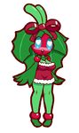  &lt;3 &lt;3_eyes alpha_channel blue_eyes blush breasts christmas cleavage clothed clothing eyelashes female flora_fauna holidays holly_(plant) not_furry open_mouth open_smile plant screwroot smile solo 