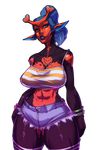  alien big_breasts blue_hair breasts clothed clothing female fenoxo hair humanoid jay_echols looking_at_viewer not_furry puazi solo trials_in_tainted_space 