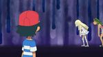  1boy 3girls animated animated_gif lillie_(pokemon) mao_(pokemon) multiple_girls pokemon pokemon_(anime) pokemon_sm pokemon_sm_(anime) satoshi_(pokemon) suiren_(pokemon) sweatdrop 