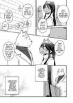  anthro bear clothing comic cotton_(artist) english_text feline female hair jingu_sayoko kuro_(tooboe_bookmark) long_hair male mammal monochrome text tooboe_bookmark 