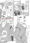  anthro canine clothing comic cotton_(artist) english_text male mammal monkey monochrome noguchi primate sadasaka_usui stephen_mcguffin text tooboe_bookmark 