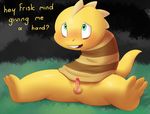  balls bottomless clothed clothing cub erection male mintyskin monster monster_kid penis small_penis solo uncut undertale video_games young 