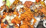  2017 abs anthro biceps big_muscles captainjohkid claws clothed clothing digital_media_(artwork) feline flakjacket0204 fur hi_res male mammal muscular pecs simple_background tiger 