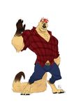  2017 5_fingers abs anthro biceps big_muscles canine claws clothed clothing digital_media_(artwork) fur furrybob hair hi_res male mammal muscular muscular_male simple_background standing toe_claws toes white_background wolf 