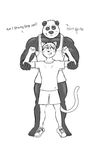  2017 absurd_res anthro bear cat clothing feline footwear fur garret hair hi_res male mammal muscular muscular_male panda pecs rain-yatsu seattle_fur shoes sketch tim_(rain-yatsu) 