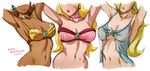  armpits arms_up artist_name babydoll bare_arms bare_shoulders blonde_hair bra breasts brown_hair choker cleavage closed_mouth collarbone dark_skin dated earrings head_out_of_frame jewelry lips long_hair mario_(series) medium_breasts mina_cream multiple_girls navel princess_daisy princess_peach rosetta_(mario) see-through simple_background sketch smile stomach strapless strapless_bra super_mario_bros. underwear underwear_only upper_body white_background 