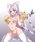  1girl bikini digimon gloves smile tail tailmon 