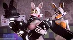  3d_(artwork) animatronic anthro black_nose breasts canine digital_media_(artwork) doctorpurple2000 female five_nights_at_freddy&#039;s five_nights_at_freddy&#039;s_2 five_nights_at_freddy&#039;s_world fox fur hair lolbit_(fnaf) machine mammal mangle_(fnaf) nipples nude open_mouth orange_fur robot simple_background smile source_filmmaker video_games white_fur 