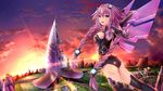  bodysuit choujigen_game_neptune muwa12 purple_heart thighhighs wings 