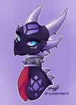  blue_eyes cloudypouty cynder digital_media_(artwork) dragon female feral horn looking_at_viewer simple_background smile solo spyro_the_dragon video_games 