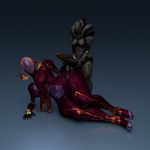  alien amgitz big_breasts big_penis breasts dickgirl featureless_breasts female intersex lying mag_(warframe) not_furry penis saryn_(warframe) size_difference standing tenno video_games warframe 