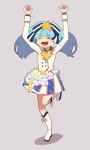 :d arms_up blue_hair eyes_closed full_body hair_ornament hoshikawa_lily idol nakkasu open_mouth simple_background smile solo star star_hair_ornament twintails zombie_land_saga 