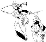  action_pose anthro big_breasts black_and_white breasts cleavage clothed clothing english_text equine female hair hooves horse huge_breasts jijis-waifus lips mammal monochrome multiple_images pose tattoo text wide_hips 