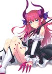  dress fate/extra fate/extra_ccc fate/stay_night horns lancer_(fate/extra_ccc) pointy_ears yuki7128 