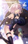  cleavage fate/grand_order garter leotard shielder_(fate/grand_order) takeuchi_takashi thighhighs 